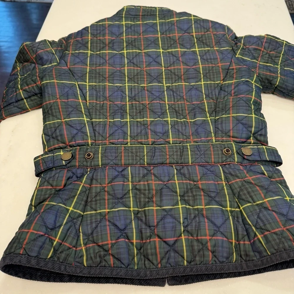 Ralph Lauren Jacket Youth Size L (12-14) Full Zip Tartan Plaid Quilted EUC RARE